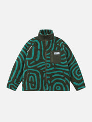 Vintage Zebra Graphic Sherpa Coat