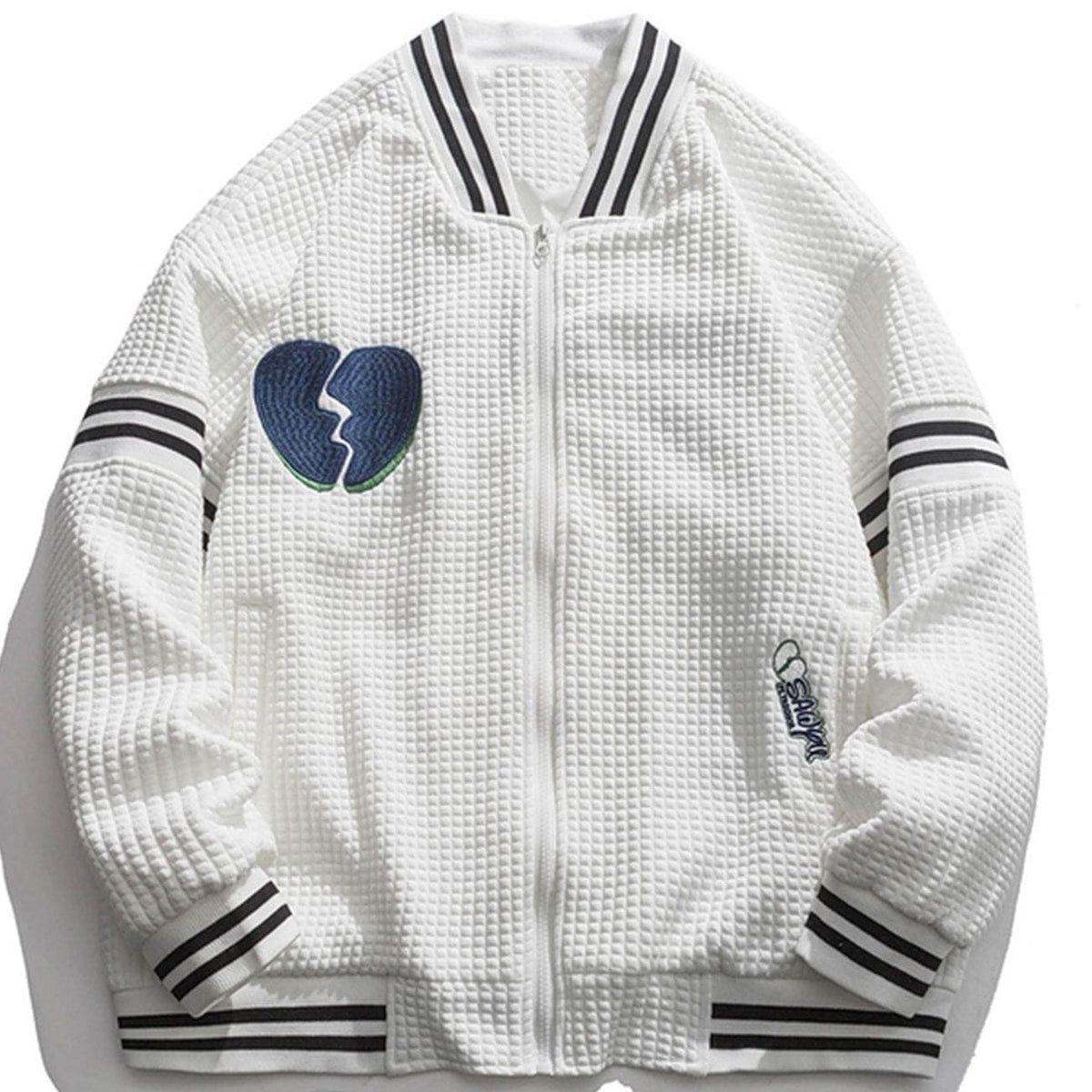 Jacke mit Waffelstickerei 