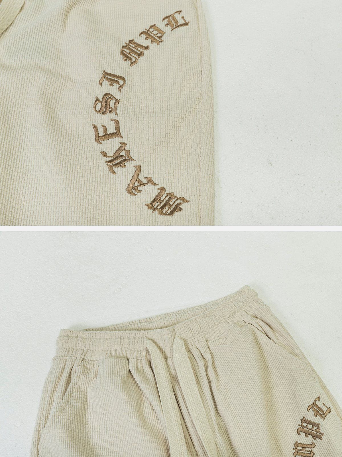 Waffle Embroidery Pants