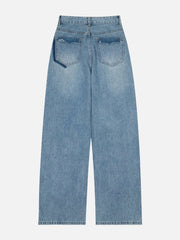 Washed Fringe Jeans