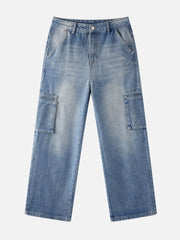 Washed Large Pocket Jeans