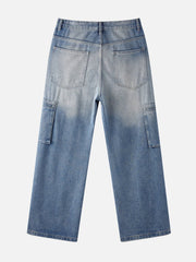Washed Large Pocket Jeans