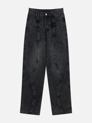 Washed Patchwork Jeans
