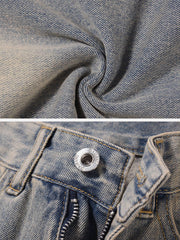 Washed Star Print Jeans