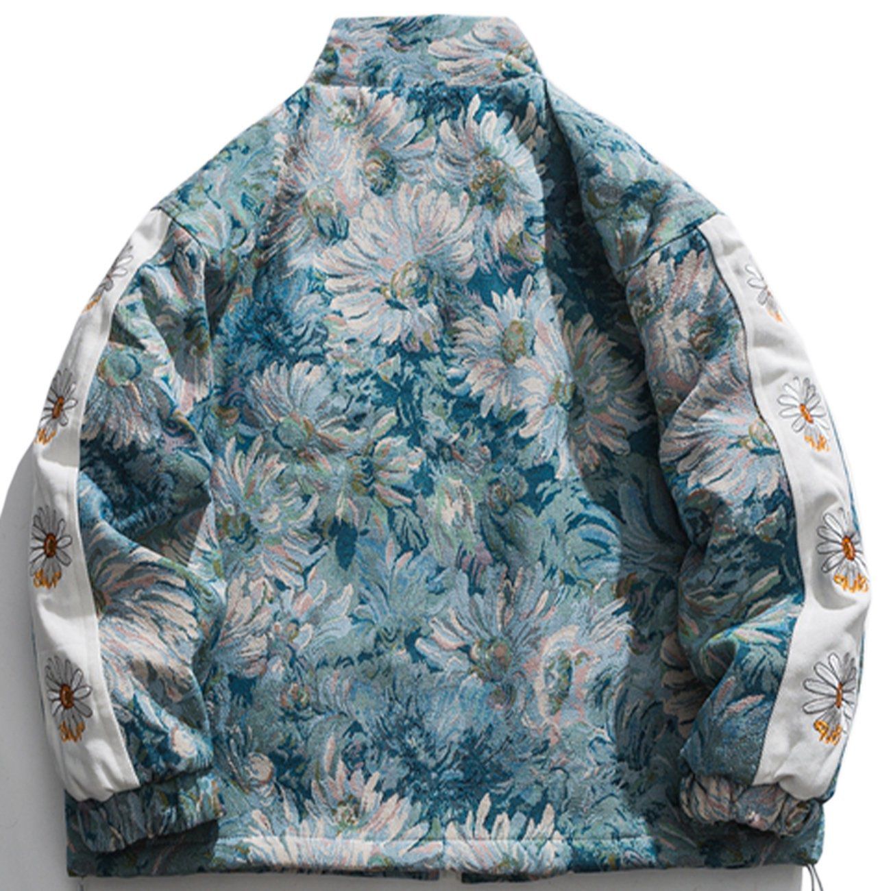 Watercolor Daisy Flowers Winter Coat