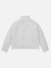 Wavy Placket Patch Winter Coat