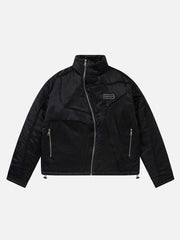 Wavy Placket Patch Winter Coat