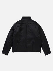 Wavy Placket Patch Winter Coat