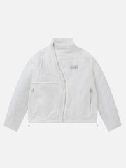 Wavy Placket Patch Winter Coat