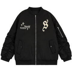 Winter Bomberjacke Mantel Kreuz Patch