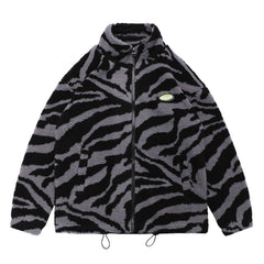 Zebra Pattern Sherpa Jacket