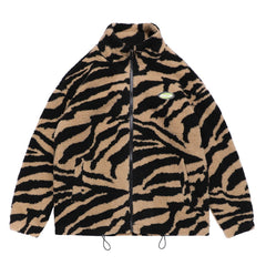 Zebra Pattern Sherpa Jacket