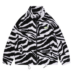 Zebra Pattern Sherpa Jacket