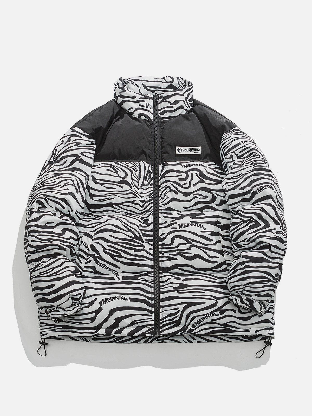 Zebra Print Down Coat