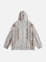 Zebra Print Sherpa Hooded Winter Coat