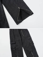 Zip Patchwork Jeans