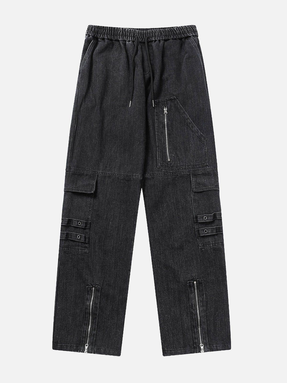 Zip Patchwork Jeans