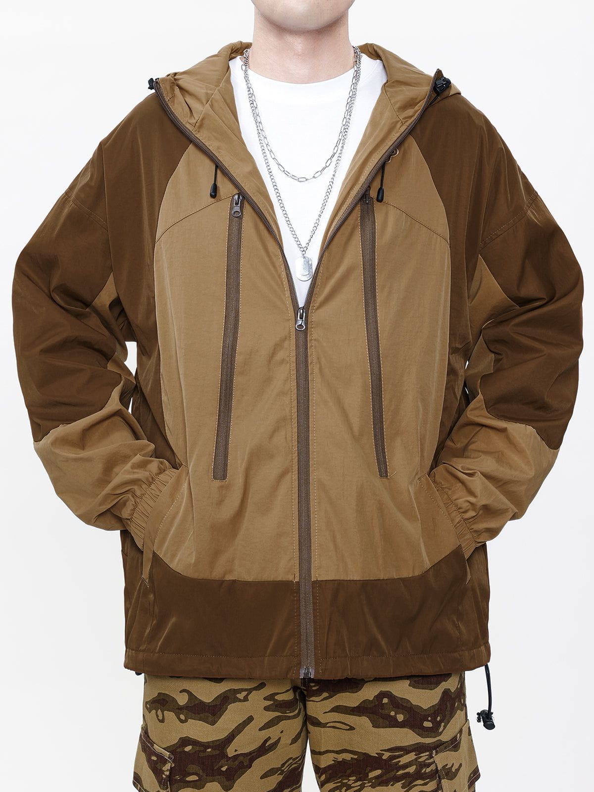 Patchwork-Anorak mit Reißverschluss 