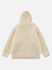 ZIP UP Patchwork Sherpa Coat