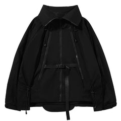 Techwear-Reversjacke mit Reißverschluss und Batikmuster