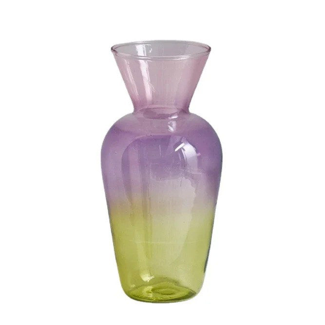 Pastel Gradient Colored Glass Vase