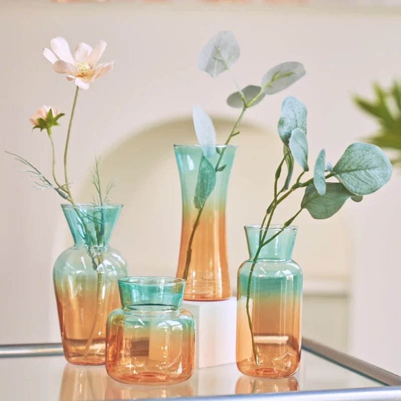 Pastel Gradient Colored Glass Vase