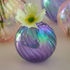 Spiral Glass Mini Ball Vase (3 Pack)