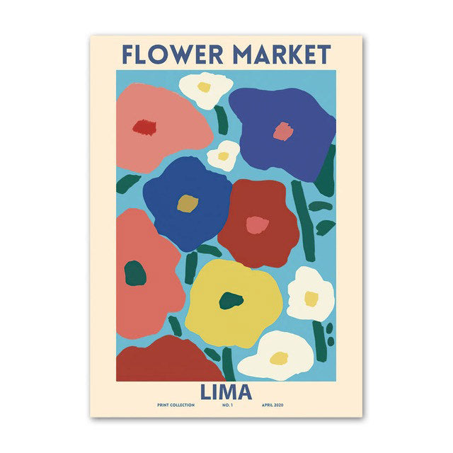 Modern Flower Market Canvas Posters