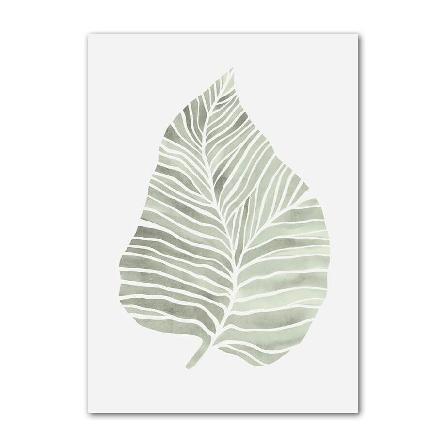 Sage Green Monstera Leaves Canvas Posters