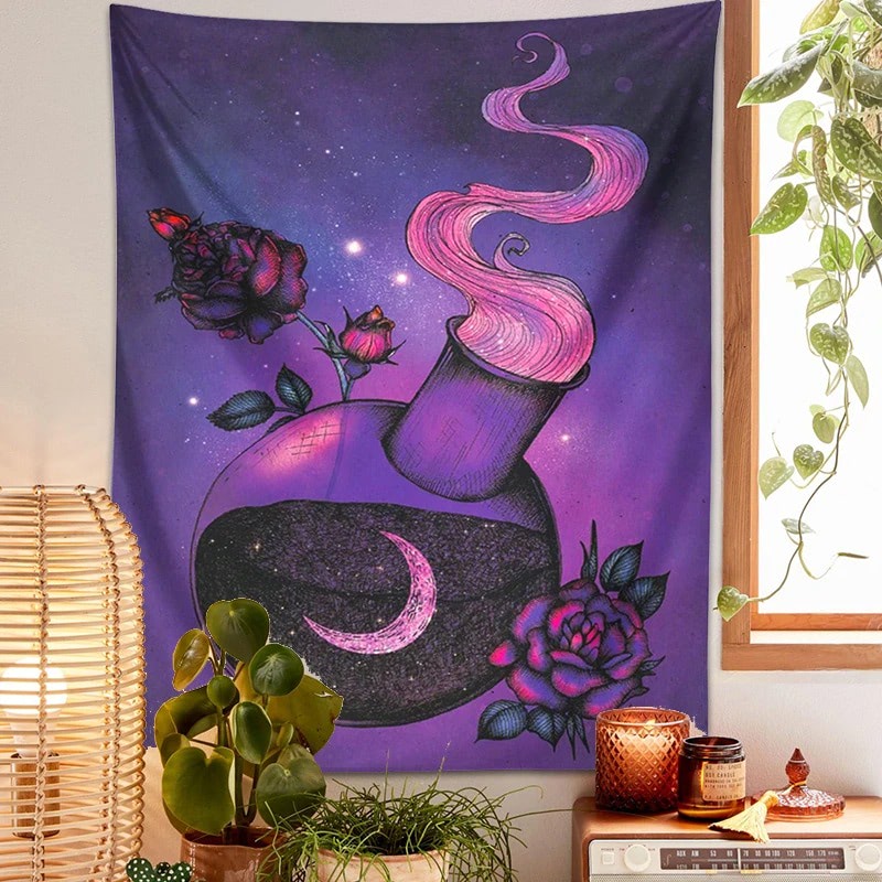 Moon Potion Witchy Tapestry