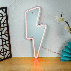 Multicolor Lightning Mirrored Neon Sign