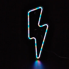 Multicolor Lightning Mirrored Neon Sign