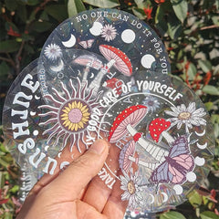 Magic Mushrooms Sun Catcher Stickers