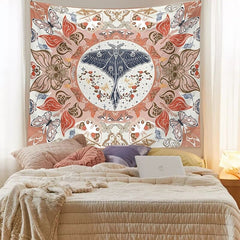 Skull Moth Boho Tapestry