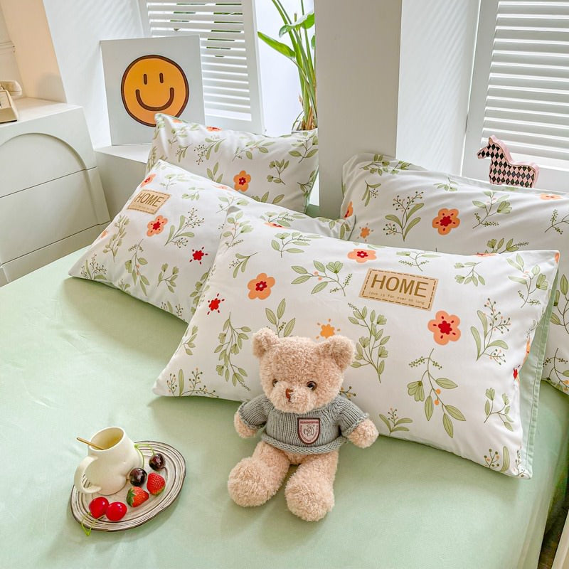 Orange Flowers Cute Bedding Set