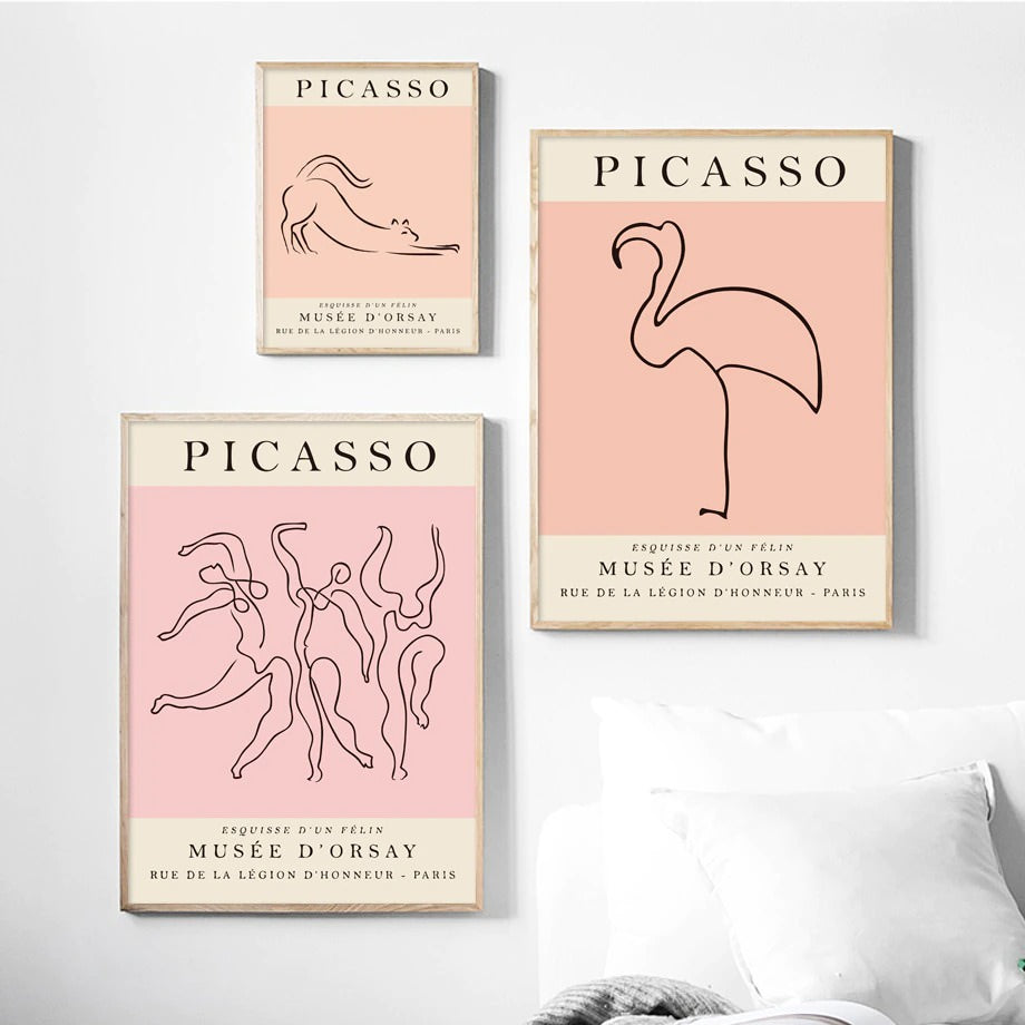 Colored Picasso Outlines Canvas Posters