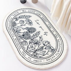 Outline Flowers Bath Mat