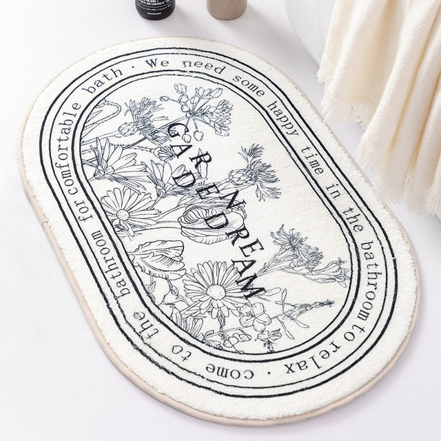 Outline Flowers Bath Mat