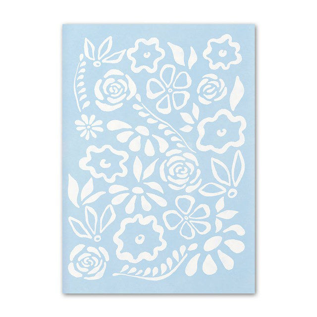 Pale Blue Flower Market Canvas Posters