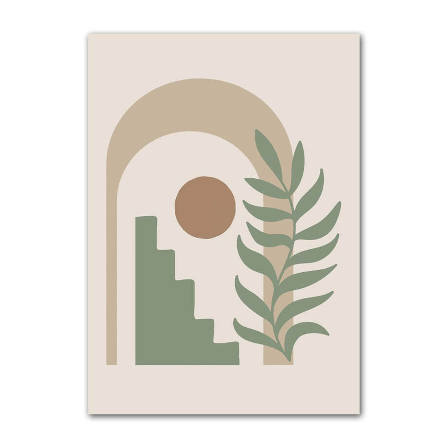 Pale Green Shapes Canvas Posters