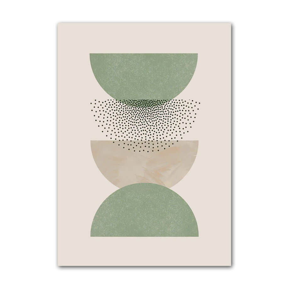 Pale Green Shapes Canvas Posters