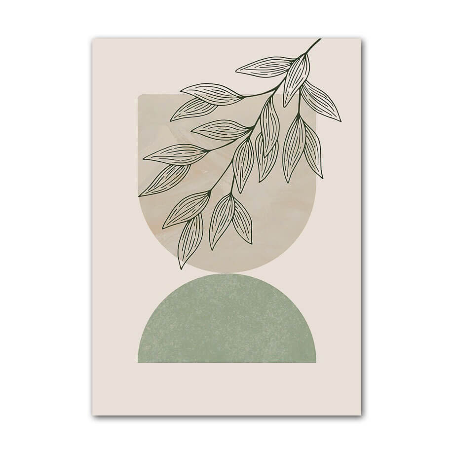 Pale Green Shapes Canvas Posters