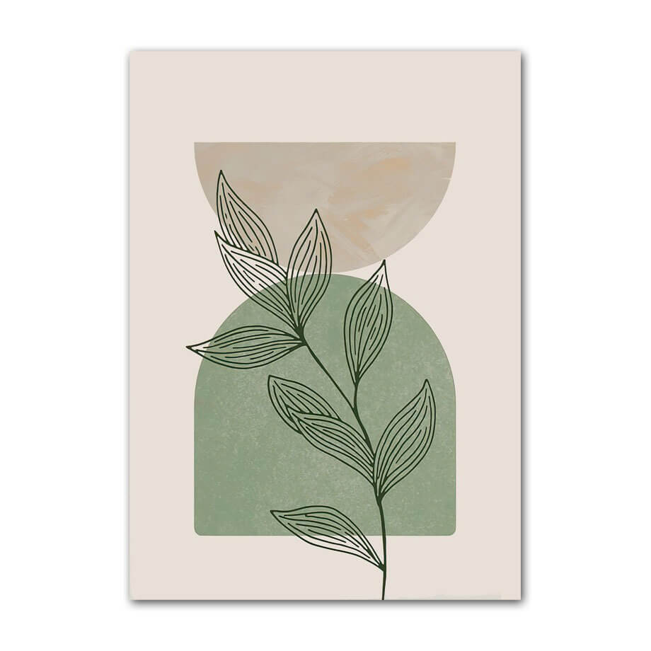 Pale Green Shapes Canvas Posters