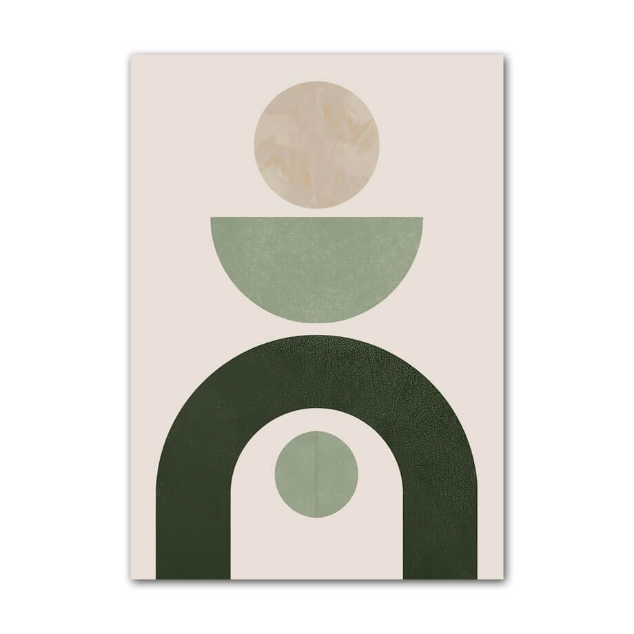 Pale Green Shapes Canvas Posters