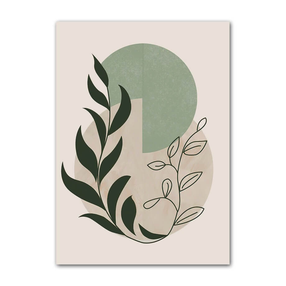 Pale Green Shapes Canvas Posters