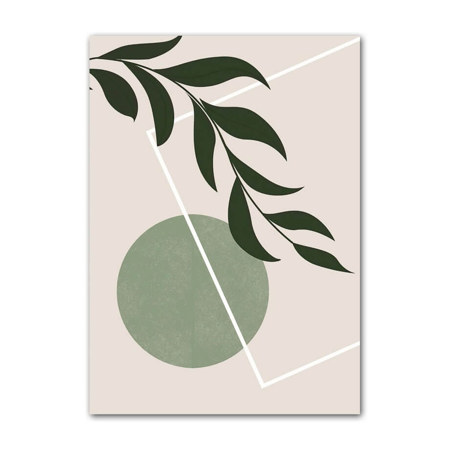 Pale Green Shapes Canvas Posters