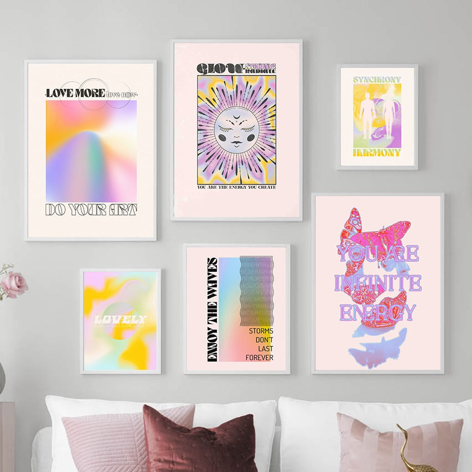 Pale Gradients and Quotes Canvas Posters