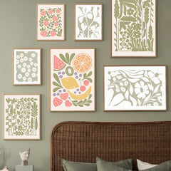 Pastel Fruits Gallery Wall Canvas Posters