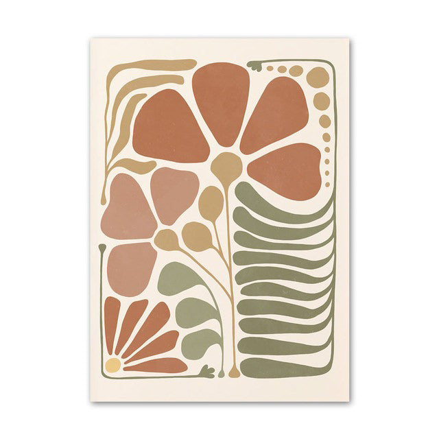 Pastel Brown Flowers Canvas Posters