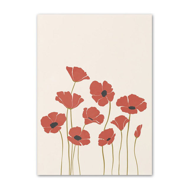 Pastel Brown Flowers Canvas Posters